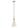 NUVO Lighting 60-7477 Tango, 1-Light, Large Pendant, Matte White with Burnished Brass