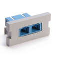 Leviton 41291-2CG Duplex SC Fiber Adapter MOS Module, Zirconia Ceramic Sleeve, 1 Unit High, Grey