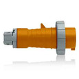 Leviton 420P12W 20 Amp, 125/250 Volt, 3P, 4W, North American-Rated Pin & Sleeve Plug, Industrial Grade, IP67, Watertight - ORANGE