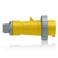 Leviton 320P4W 20 Amp, 125 Volt, 2P, 3W, North American-Rated Pin & Sleeve Plug, Industrial Grade, IP67, Watertight, - YELLOW