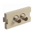 Leviton 41291-2TI Duplex ST Fiber Adapter MOS Module, Phosphor Bronze Sleeve, 1 Unit High, Ivory