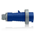 Leviton 320P6W 20 Amp, 250 Volt, 2P, 3W, North American-Rated Pin & Sleeve Plug, Industrial Grade, IP67, Watertight - BLUE