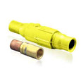 Leviton 22L25-Y Ball Nose In-Line Latching Female Connector, 22 Series Single Pole Cam-Type Contact & Insulator, Crimped, 350-500MCM, 690 Amp Max - YELLOW
