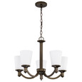 NUVO Lighting 60-5925 Laguna, 5-Light, Hanging Fixture with White Glass