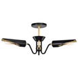 NUVO Lighting 60-7296 Marc 3 Light Dinette, Matte Black Finish, Gold Accents