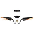NUVO Lighting 60-7296 Marc 3 Light Dinette, Matte Black Finish, Gold Accents