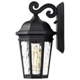 NUVO Lighting 60-5945 East River Collection Outdoor 12in Small Wall Light, Matte Black Finish with Clear Water Glass