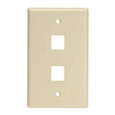 Leviton 41080-2IL Single-Gang QuickPort Wallplate for Large Connectors, 2-Port, Ivory