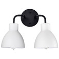 NUVO Lighting 60-6785 Sloan, 2 Light, Vanity, Matte Black Finish with White Shade