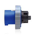 Leviton 4100B9W 100 Amp, 250 Volt 3-Phase, 3P, 4W, Inlet North American Pin & Sleeve Inlet, Industrial Grade, IP67, Watertight - BLUE