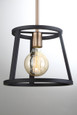NUVO Lighting 60-6641 Chassis, 1-Light, Mini Pendant Fixture, Copper Brushed Brass Finish with Matte Black Frame