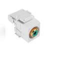 Leviton 40735-RVW RCA 110-Termination QuickPort Connector, Green Barrel, White Housing