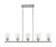 NUVO Lighting 60-7186 Bransel, 5-Light, Island Pendant Fixture, Brushed Nickel Finish with Clear Seeded Glass
