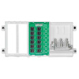 Leviton 47603-412 4x12 Telephone Distribution Board on bracket w/ 8-way 2GHz splitter. pkd: 1/small box, 4/carton boxed.