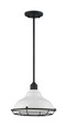 NUVO Lighting 60-7024 Newbridge, 1-Light, Large Pendant Fixture, Gloss White Finish with Textured Black Accents