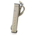 Leviton 5300-HTS 1449 3rd Edition, 125 Volt 15 Amp Surge Protected, 6-Outlet-HG Tamper-Resistant Strip No Switch, 952 Joules, 6 Feet 14-3 SJT Cord Length, Aluminum Housing - BEIGE