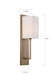 NUVO Lighting 60-6692 Vesey, 1-Light, Wall Sconce, Burnished Brass Finish with White Linen Shade