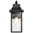 NUVO Lighting 60-5998 Austen Collection Outdoor 17in Large Wall Light, Matte Black Finish with Clear Water Glass