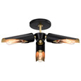 NUVO Lighting 60-7297 Marc 3 Light Pendant, Matte Black Finish, Gold Accents