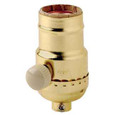Leviton 6151 150W, 120 Volt AC 60Hz, Single-Pole, Metal Shell Full Range Electro-Mechanical Incandescent Lampholder Socket Dimmer, - Brass
