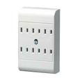 Leviton 49687-W 15 Amp, 125 Volt, 2-Wire, 2-Pole 6-Outlet Adapter, Surface Mounting - White