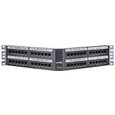 Leviton 5G597-L48 Cat 5e Angled 110-Style Patch Panel, 48-Port, 2RU, Magnifying Lens Label Holder