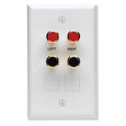 Leviton AEMRK Multi-Room Install Wallplate, two gold-plated spring clips, two QuickPort openings