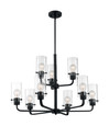 NUVO Lighting NUV-60-7279 Sommerset - 9 Light - Chandelier Fixture - Matte Black Finish with Clear Glass