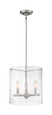 NUVO Lighting 60-7187 Bransel, 3 Light, Pendant Fixture, Brushed Nickel Finish with Clear Seeded Glass