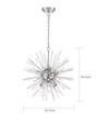 NUVO Lighting NUV-60-6993 Cirrus - 8 Light - Chandelier - Polished Nickel Finish with Glass Rods