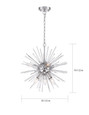 NUVO Lighting 60-6993 Cirrus, 8 Light, Chandelier, Polished Nickel Finish with Glass Rods