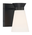 NUVO Lighting 60-7311 Caleta, 1-Light, Wall Sconce Fixture, Black Finish with Frosted Cylindrical Glass