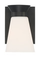 NUVO Lighting 60-7311 Caleta, 1-Light, Wall Sconce Fixture, Black Finish with Frosted Cylindrical Glass