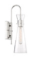 NUVO Lighting 60-6867 Bahari, 1-Light, Wall Sconce Fixture, Polished Nickel Finish with Clear Glass
