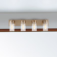 NUVO Lighting 60-7534 Intersection, 4-Light, Vanity, Burnished Brass with Clear Glass