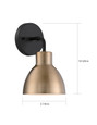 NUVO Lighting 60-6791 Sloan, 1-Light, Vanity, Matte Black and Burnished Brass Finish