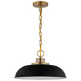 NUVO Lighting NUV-60-7481 Colony - 1 Light - Small Pendant - Matte Black with Burnished Brass NUVO Lighting NUV-60-7481 Colony - 1 Light - Small Pendant - Matte Black with Burnished Brass