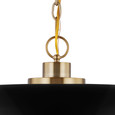 NUVO Lighting 60-7481 Colony, 1-Light, Small Pendant, Matte Black with Burnished Brass
