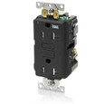 Leviton G5362-WTE SmartlockPro GFCI Duplex Receptacle Outlet, Extra Heavy-Duty Industrial Specification Grade, Weather and Tamper-Resistant, Power Indication, 20 Amp, 125 Volt, Back or Side Wire, NEMA 5-20R, 2-Pole, 3-Wire, Self-Grounding - Black