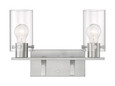 NUVO Lighting 60-7172 Sommerset, 2 Light, Vanity Fixture, Brushed Nickel Finish with Clear Glass