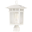 NUVO Lighting NUV-60-5951 Cove Neck Collection Outdoor Large 16 inch Post Light Pole Lantern - White Finish with Clear Seeded Glass