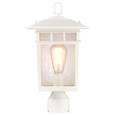 NUVO Lighting NUV-60-5951 Cove Neck Collection Outdoor Large 16 inch Post Light Pole Lantern - White Finish with Clear Seeded Glass