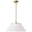 NUVO Lighting 60-7415 Dover, 3 Light, Large Pendant, White with Vintage Brass