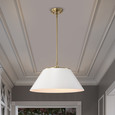 NUVO Lighting 60-7415 Dover, 3 Light, Large Pendant, White with Vintage Brass