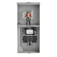 Leviton LP815-MC Outdoor Load Center Meter Combo Ringless, NEMA 3R with Main Breaker and Feed-Thru Lugs. 150A 8 Spaces. 22KA Interrupt Rating, Enclosure and Door. Meter Equipment Group (MEG) Approved.