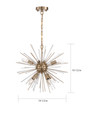 NUVO Lighting NUV-60-6994 Cirrus - 8 Light - Chandelier - Vintage Brass Finish with Glass Rods