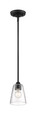 NUVO Lighting 60-7280 Bransel, 1-Light, Mini Pendant Fixture, Matte Black Finish with Clear Seeded Glass