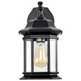 NUVO Lighting 60-6118 Hopkins Outdoor Collection 13in Large Wall Light, Matte Black Finish with Clear Glass