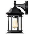 NUVO Lighting 60-6118 Hopkins Outdoor Collection 13in Large Wall Light, Matte Black Finish with Clear Glass