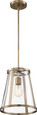 NUVO Lighting 60-6697 Bruge, 1-Light, Pendant Fixture, Burnished Brass Finish with Clear Glass